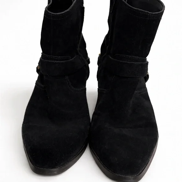 Michael Kors Black Ankle Boots with Gold Detail - Picture 3 of 4